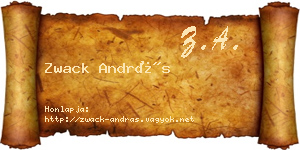 Zwack András névjegykártya